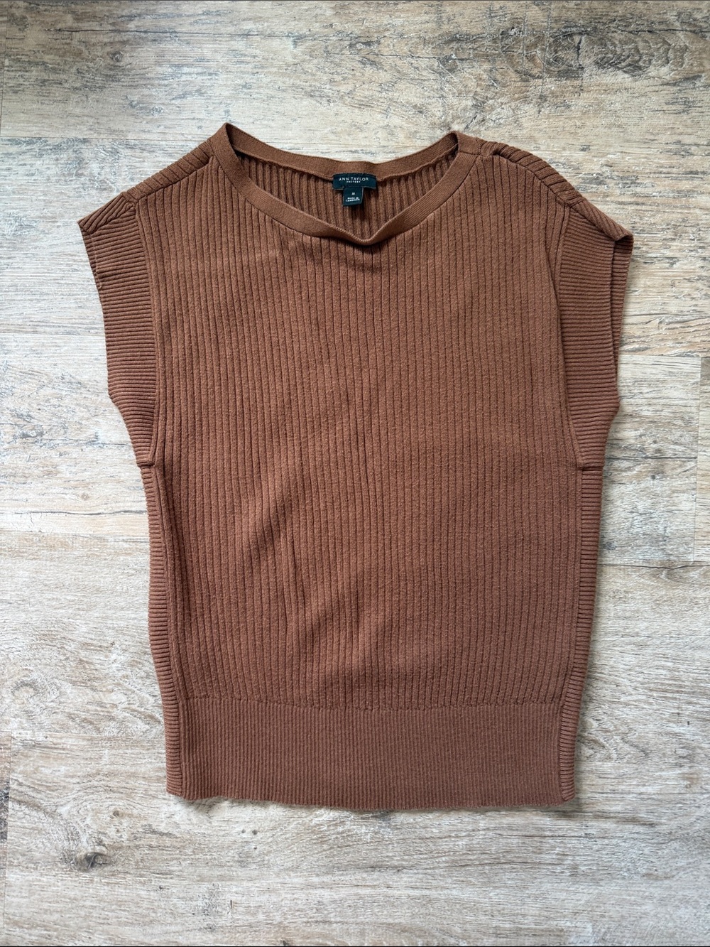Ann Taylor Factory Ribbed Short Sleeve Sweater